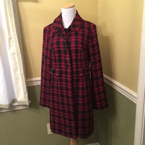Red plaid coat